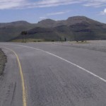 Estrada bem sinuosa no Lesotho
